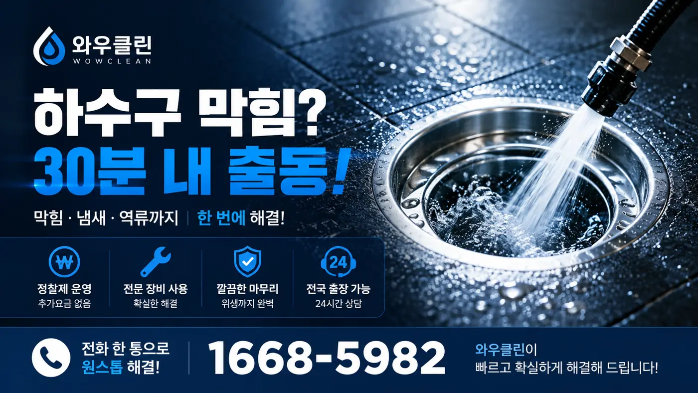 와우클린 하수구 막힘 30분 내 출동